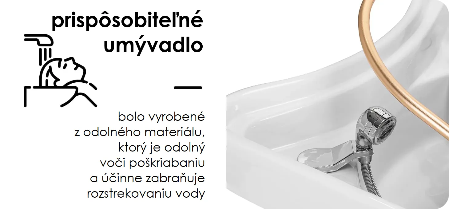 Umývacie lehátko Gabbiano Head Spa 017 čierne