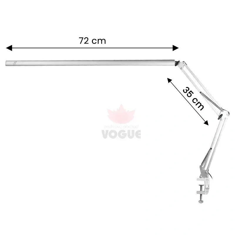 All4light lashes line 2 strieborná LED lampa s úchytom