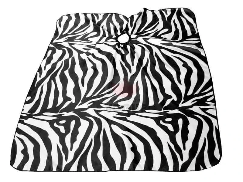 Kadernícka pláštenka na strihanie vlasov vzor Zebra na suchý zips