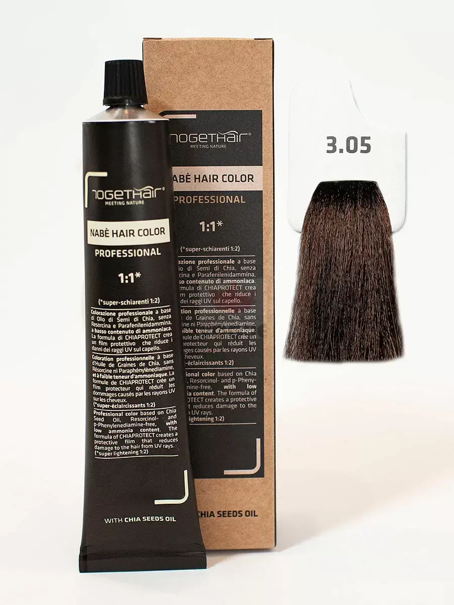 Nabe hair color Low-ammonia professional permanent hair color with Chia seed oil 3.05