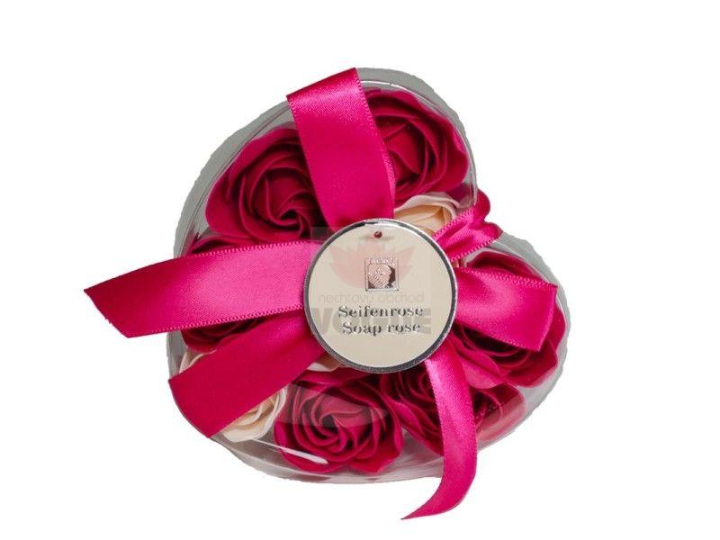 Mydlové kvety ruže 9x3g v tvare srdca mix salsa 