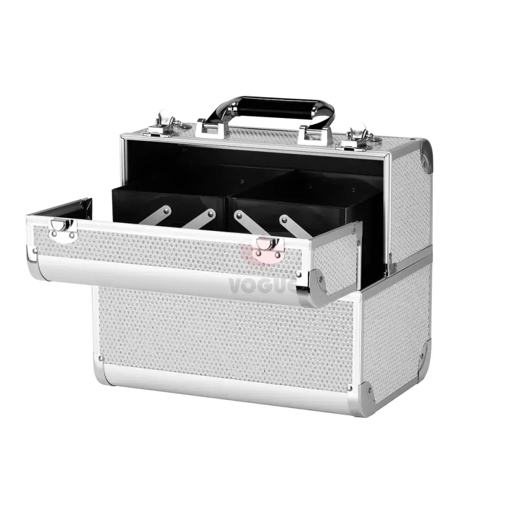 Kozmetické kufrík strieborný 44