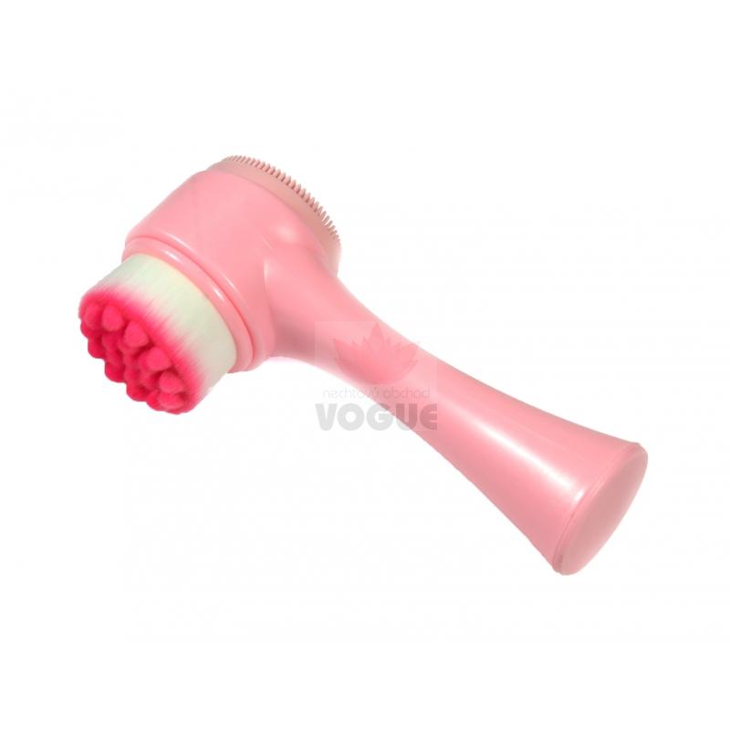 Kefka na čistenie pleti ružová obojstranná