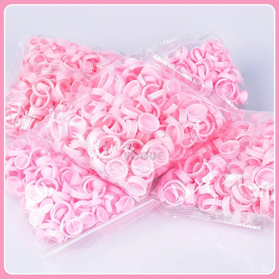 Prsteň na lepidlo ružový 50ks