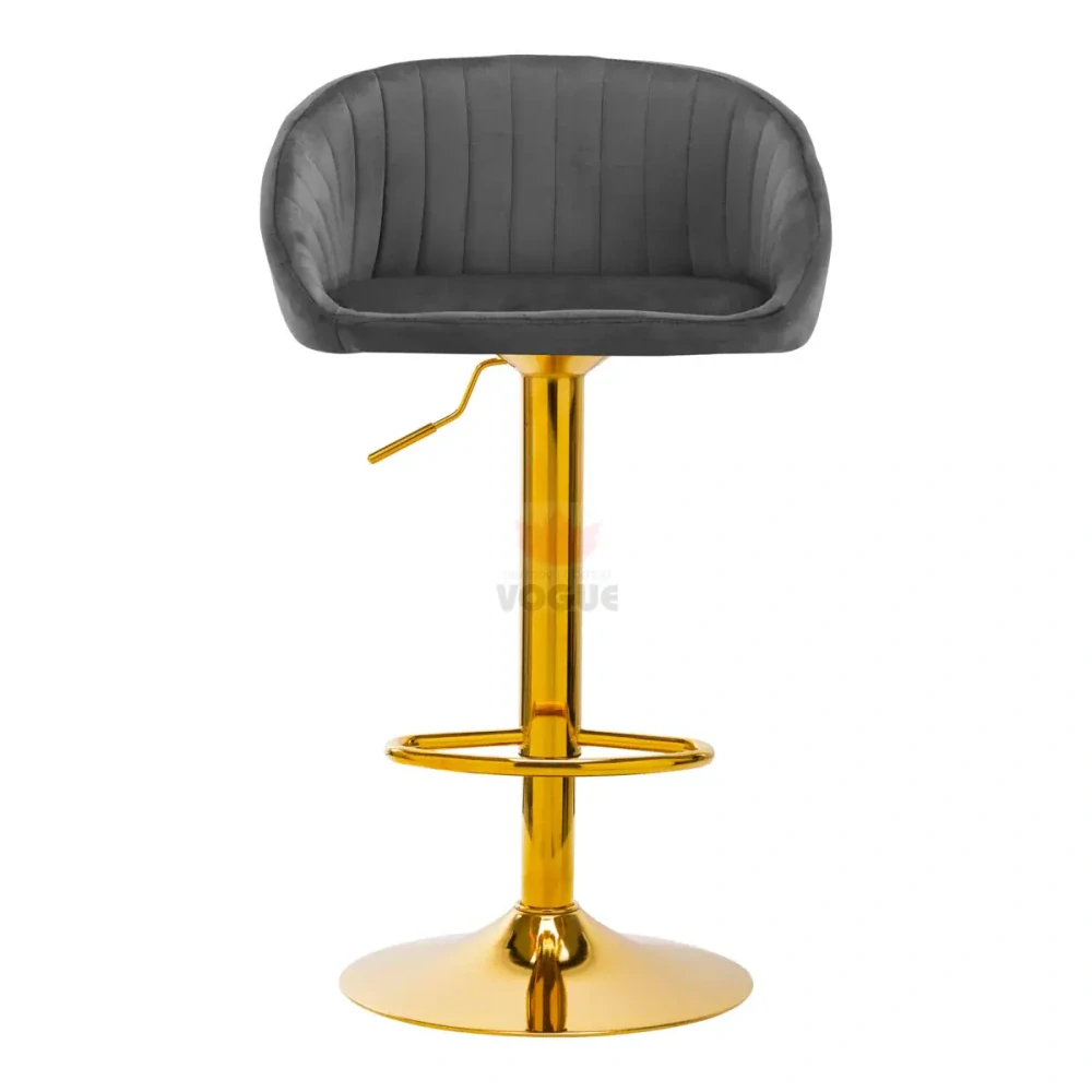 4Rico Bar Hocker QS-B16G zamatovo sivá