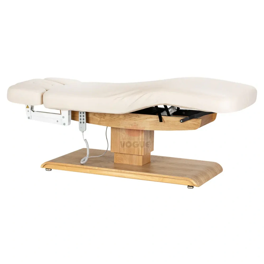 Ležadlo Sillon Relax SPA, krémové s svetlo hnedou základňou