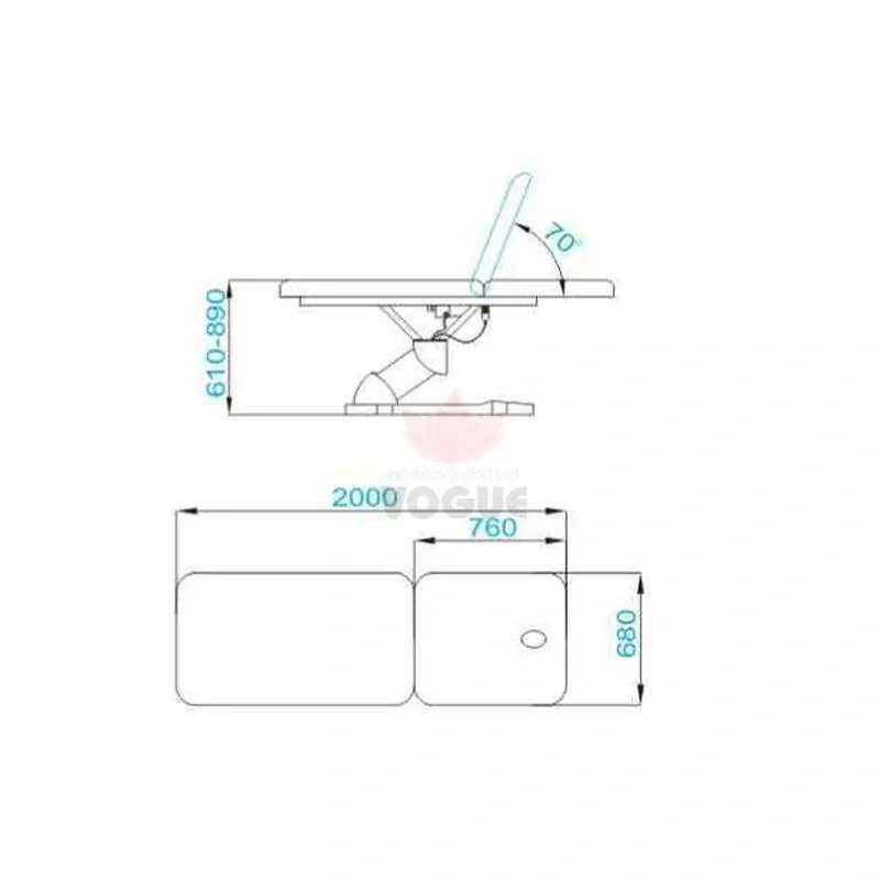 Elektrické lehátko na masáž Azzurro 808 2 motor. biele