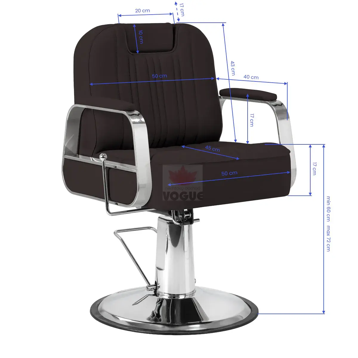 Gabbiano barberské kreslo Rufo hnedé