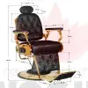 Gabbiano barberske kreslo Francesco zlato-čierne