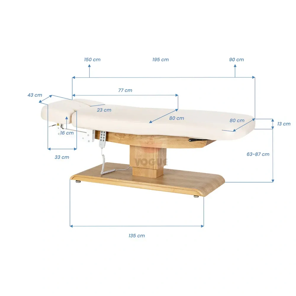 Ležadlo Sillon Relax SPA, krémové s svetlo hnedou základňou