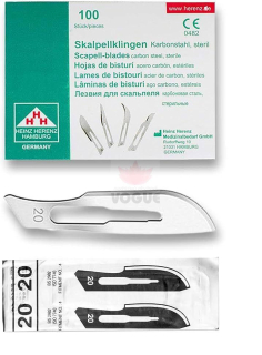 Skalpelová čepieľka 100ks HEINZ HERENZ č. 20 sterilná