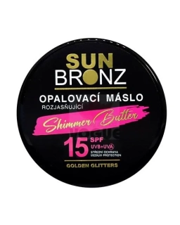 SUN BRONZ Rozjasňujúce opaľovacie maslo SPF15 s glitrami