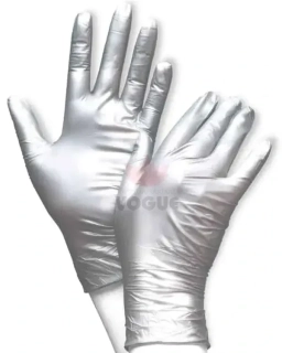 Strieborné rukavice nitrilové S, 100ks Fancy Silver
