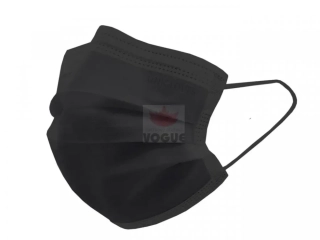 Čierne rúško na tvár 50ks, 3 vrstvové