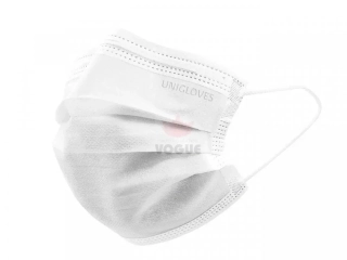 Biele rúško na tvár 50ks, 3 vrstvové