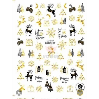 Vianočné samolepky na nechty COLORF 087