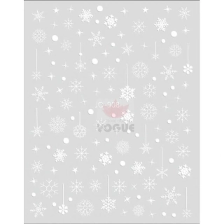 Vianočné samolepky na nechty biele vločky 908