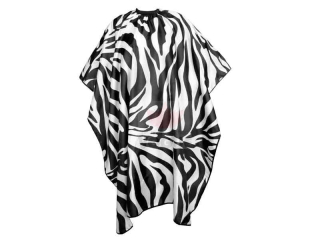 Kadernícka pláštenka na strihanie vlasov vzor Zebra na suchý zips