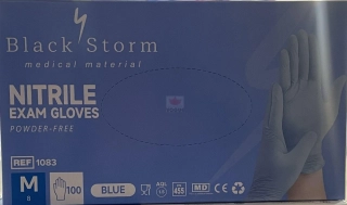 Nitrilové rukavice modré M Black Storm M 100ks
