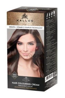 Kallos Glow farba na vlasy mahagónovohnedá 550