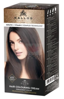 Kallos Glow farba na vlasy čokoládovohnedá 653