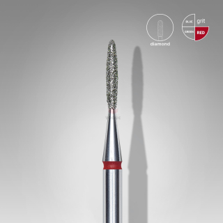 Staleks Diamantový brúsny nadstavec - “flame” red - FA10R014/8