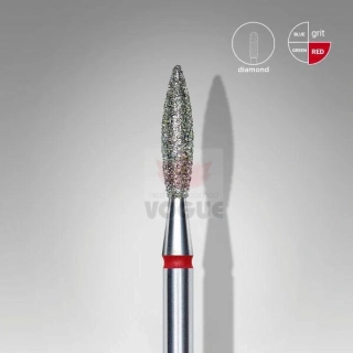 Staleks Diamantový brúsny nadstavec - “flame” red - FA10R023/10