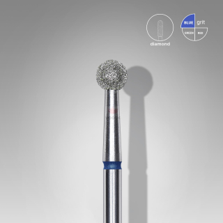 Staleks Diamantový brúsny nadstavec - “ball” blue 4mm - FA01B040