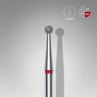 Staleks Diamantový brúsny nadstavec - “ball” red 2,5mm - FA01R025