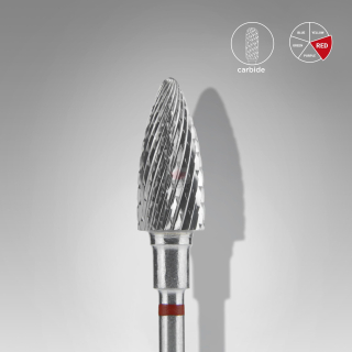 Staleks Karbidový brúsny nadstavec - “pine cone” red - FT110R060/14