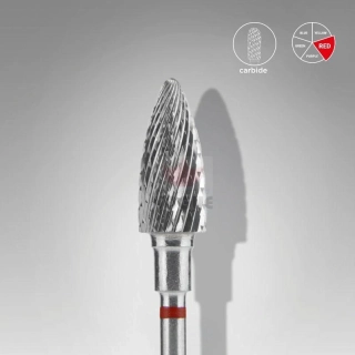 Staleks Karbidový brúsny nadstavec - “pine cone” red - FT110R060/14