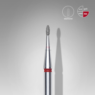 Staleks Diamantový brúsny nadstavec - “bud” red 1,2mm/3mm - FA50R012/3