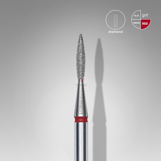 Staleks Diamantový brúsny nadstavec špicatý - “flame” red - FA11R016/8