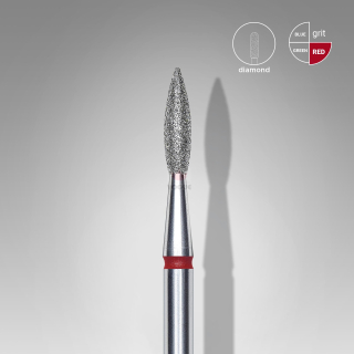 Staleks Diamantový brúsny nadstavec špicatý - “flame” red - FA11R021/8