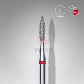 Staleks Diamantový brúsny nadstavec špicatý - “flame” red - FA11R021/8