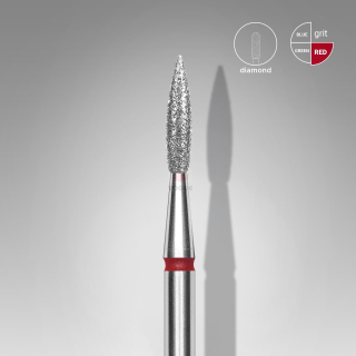 Staleks Diamantový brúsny nadstavec špicatý - “flame” red - FA11R023/8