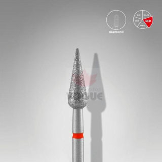Staleks Diamantový brúsny nadstavec - "pointed pear" red - FA100R040/12