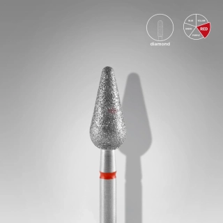 Staleks Diamantový brúsny nadstavec - "rounded pear" red - FA101R050/12