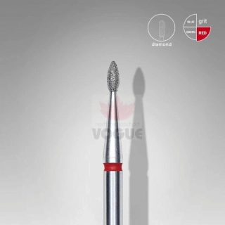 Staleks Diamantový brúsny nadstavec - “drop” red 1,6mm/4mm - FA40R016/4