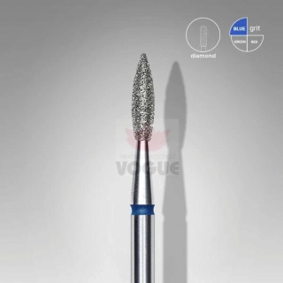Staleks Diamantový brúsny nadstavec špicatý - “flame” blue - FA11B021/8