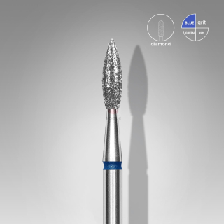 Staleks Diamantový brúsny nadstavec špicatý - “flame” blue - FA11B023/8