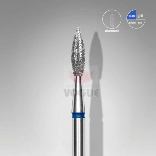 Staleks Diamantový brúsny nadstavec špicatý - “flame” blue - FA11B023/8