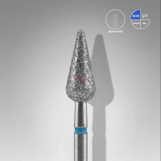 Staleks Diamantový brúsny nadstavec - "pointed pear" blue - FA100B050/12