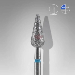 Staleks Diamantový brúsny nadstavec - "pointed pear" blue - FA100B050/12