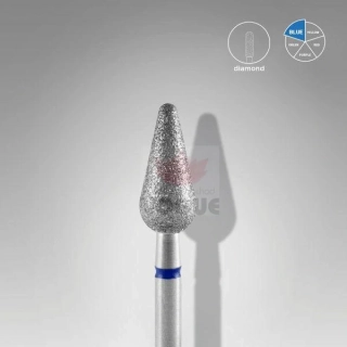 Staleks Diamantový brúsny nadstavec - "rounded pear" blue - FA101B050/12
