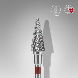 Staleks Karbidový brúsny nadstavec pre ľavákov - “cone” red - FT73R060/14