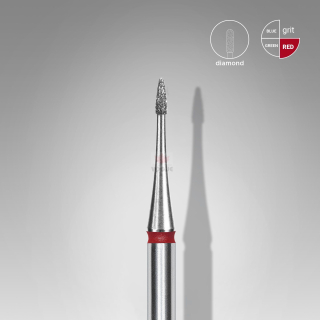 Staleks Diamantový brúsny nadstavec špicatý - “flame” mini red - FA12R010/3