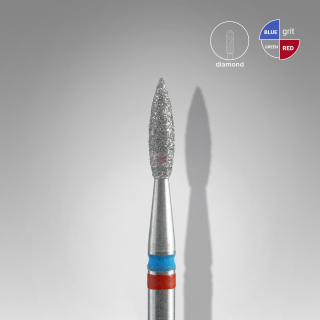Staleks Diamantový brúsny nadstavec DUO špicatý - “flame” red-blue - FA11RB021/8