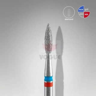 Staleks Diamantový brúsny nadstavec DUO špicatý - “flame” red-blue - FA11RB021/8