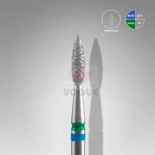Staleks Diamantový brúsny nadstavec DUO špicatý - “flame” blue-green - FA11BG021/8
